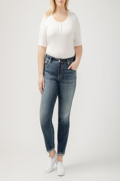 Boyfriend Mid Rise Slim Leg Jean