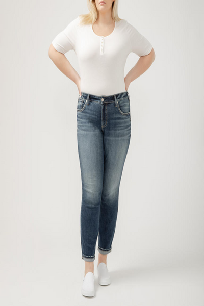 Boyfriend Mid Rise Slim Leg Jean