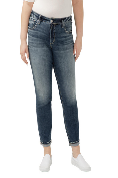 Boyfriend Mid Rise Slim Leg Jean