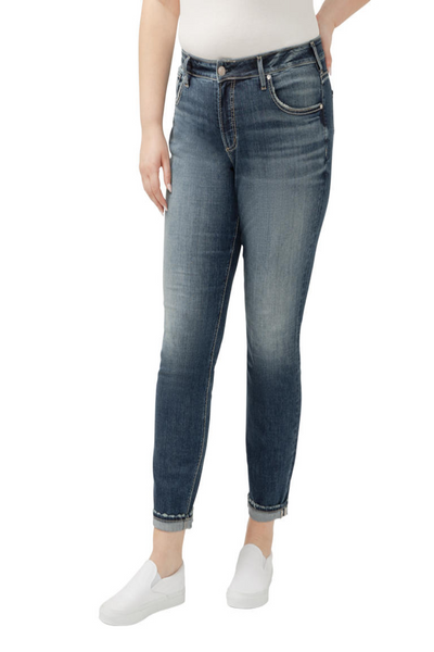 Boyfriend Mid Rise Slim Leg Jean