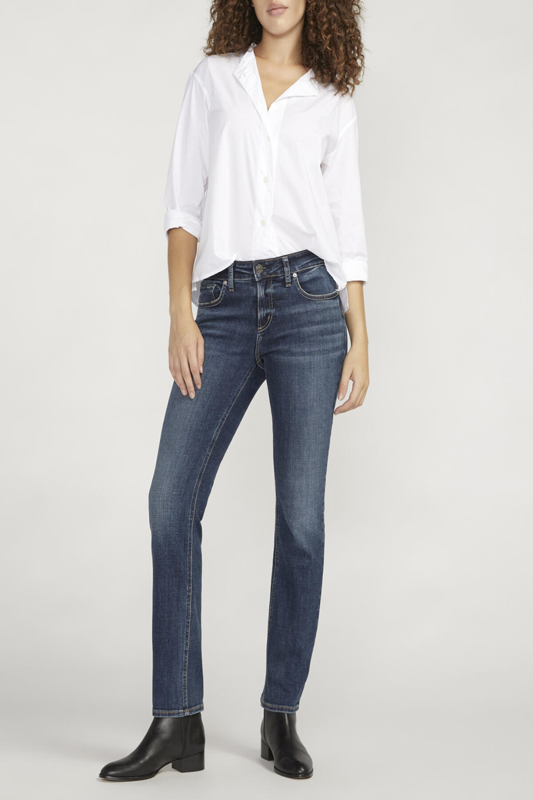 Elyse Mid Rise Straight Leg Jean