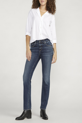 Elyse Mid Rise Straight Leg Jean