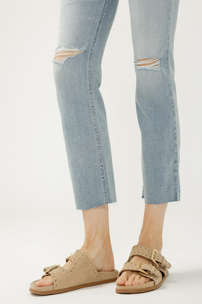 Most Wanted Mid Rise Cropped Straight Leg Luxe Stretch Jeans
