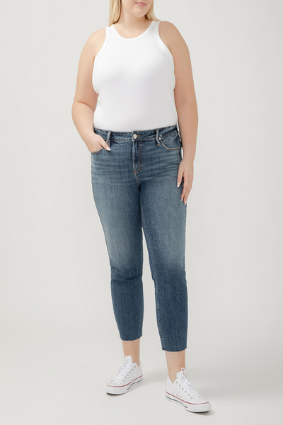 Elyse Mid Rise Straight Leg Ankle Jeans