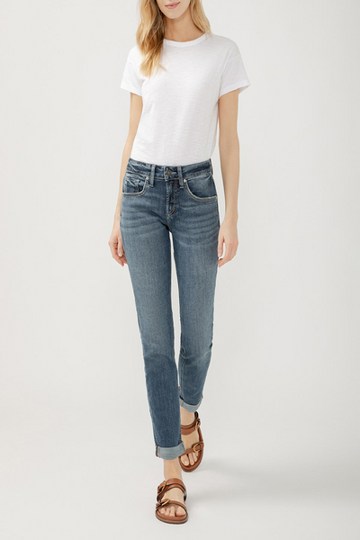 Boyfriend Mid Rise Slim Leg Jean