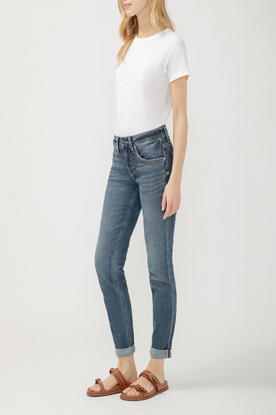 Boyfriend Mid Rise Slim Leg Jean
