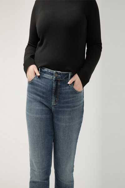 Elyse Mid Rise Straight Leg Jean