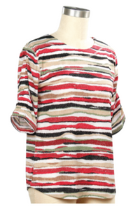 Debuting Now Watercolor Brush Striped Top