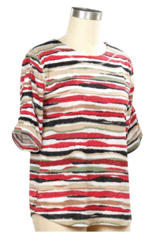 Debuting Now Watercolor Brush Striped Top