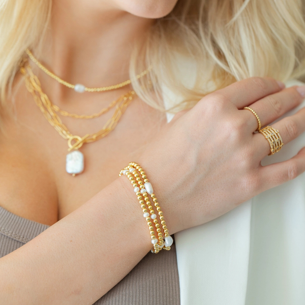 4mm Gold Stretch Bracelet