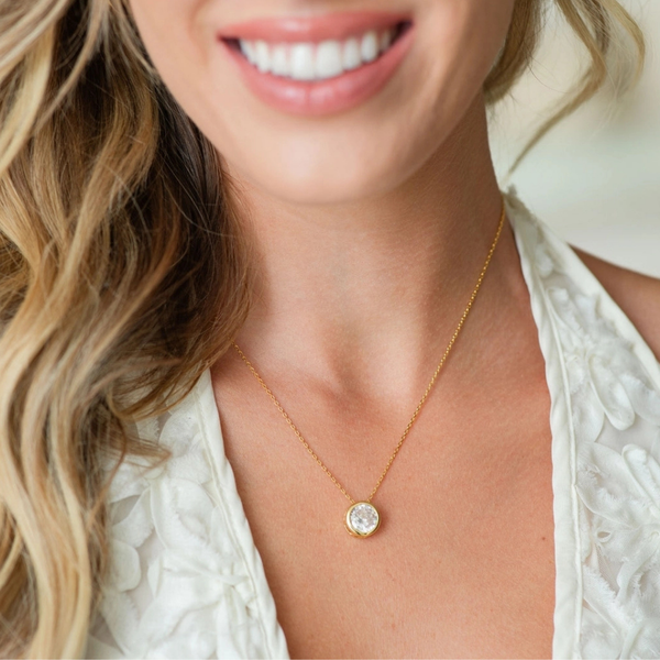 Bold Contemporary Faux Diamond Necklace