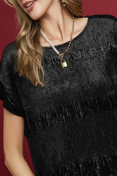 Reverie Velvet Smocked Blouse