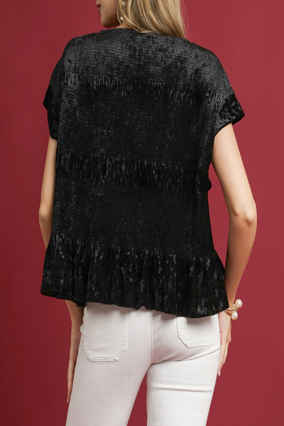 Reverie Velvet Smocked Blouse