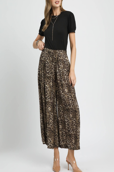 Dancing Shadows Leopard Print Skirt Pants