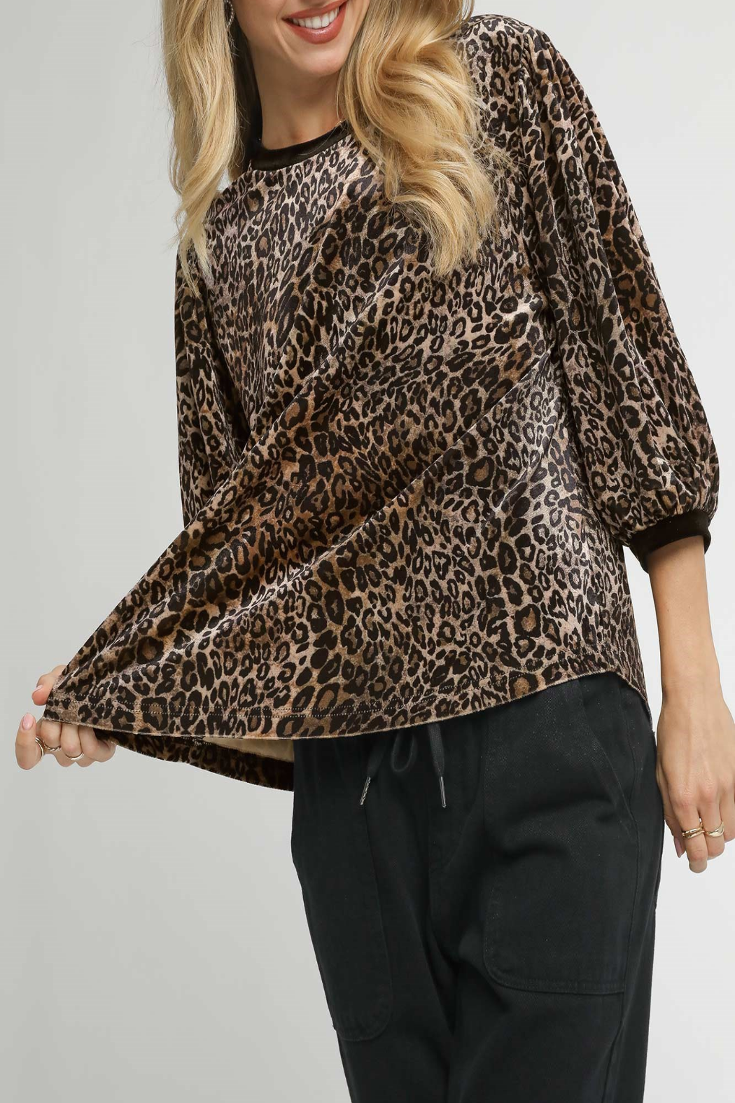 Lush Life Velvet Leopard Print Top