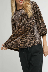 Lush Life Velvet Leopard Print Top