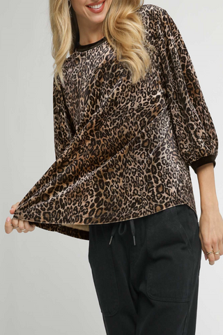 Lush Life Velvet Leopard Print Top