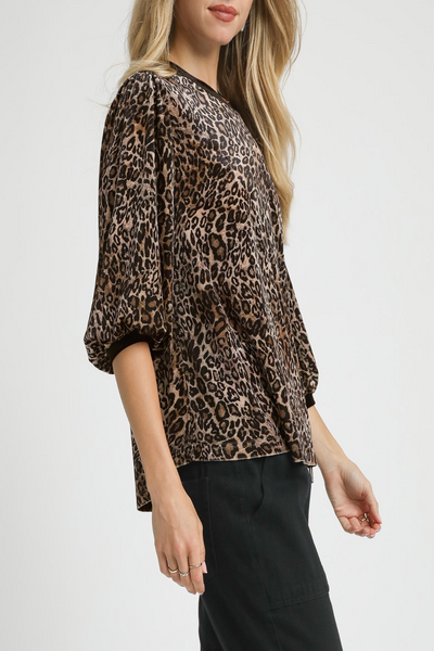 Lush Life Velvet Leopard Print Top