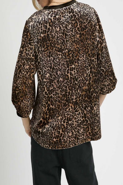 Lush Life Velvet Leopard Print Top
