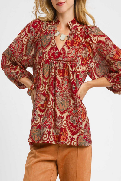 Hidden Harmonies Boho Paisley Blouse