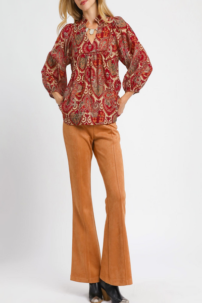 Hidden Harmonies Boho Paisley Blouse