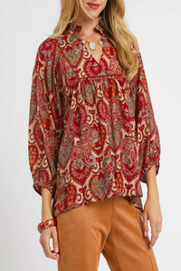 Hidden Harmonies Boho Paisley Blouse
