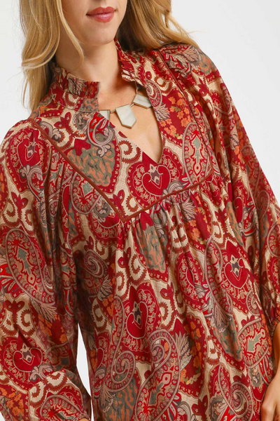 Hidden Harmonies Boho Paisley Blouse