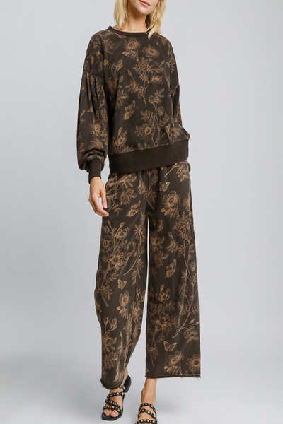 Good Times French Terry Floral Print Pant