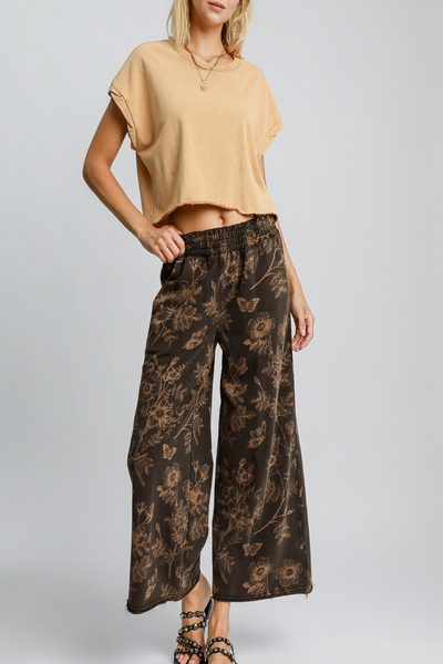 Good Times French Terry Floral Print Pant