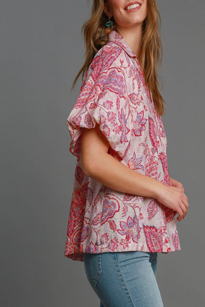 Sweet Emotions Floral Paisley Print Top