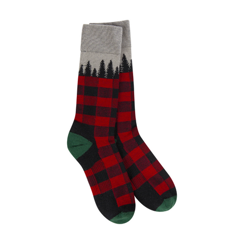 Wool Luxe Collection: Buffalo Tree Plaid Crew Sock