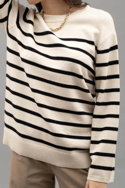 Always Forever Striped Knit Sweater Top