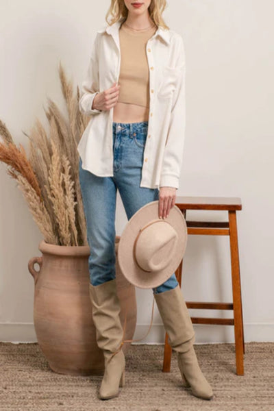 Autumn Breeze Corduroy Button Down Shirt Jacket