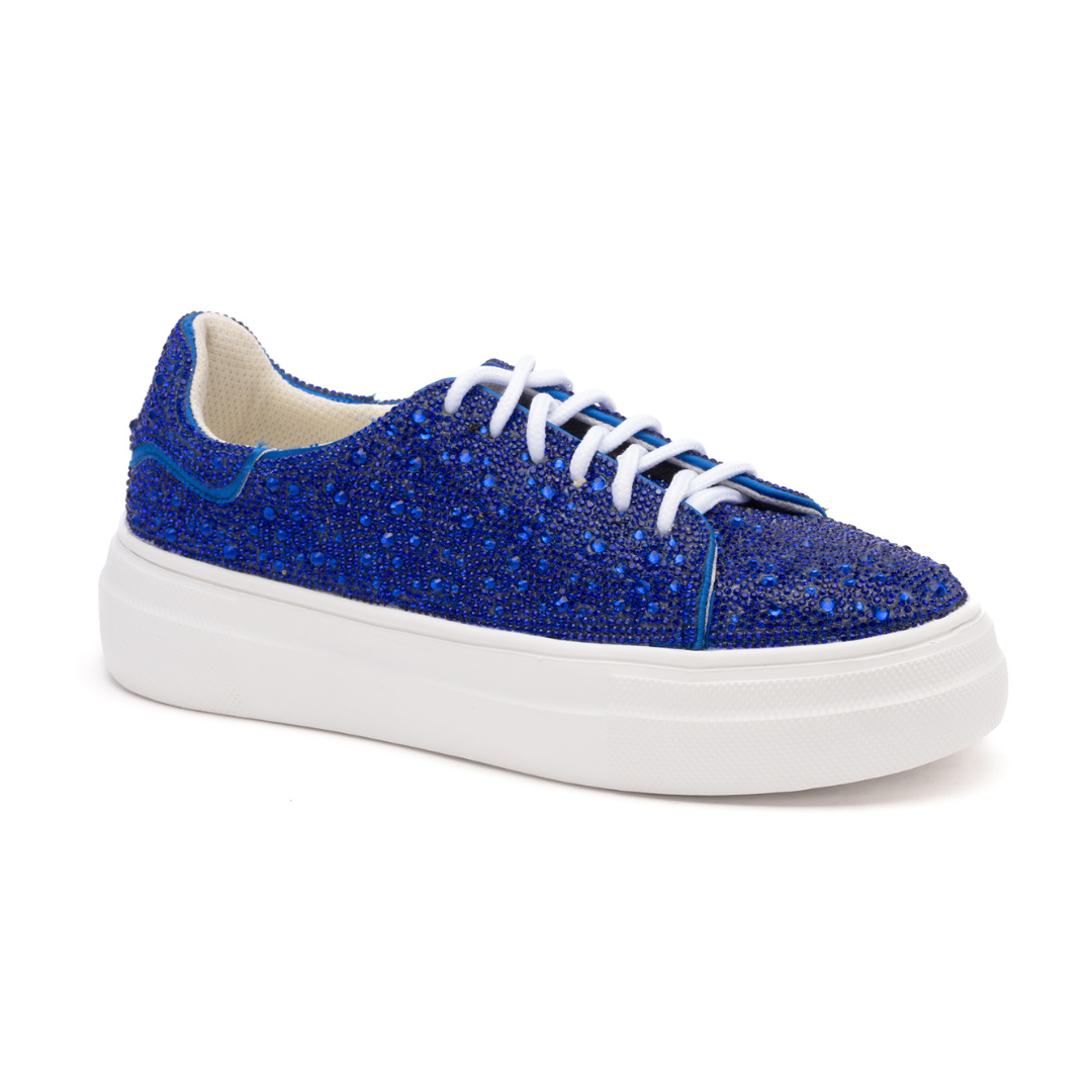 Bedazzle Lace Up Sneakers