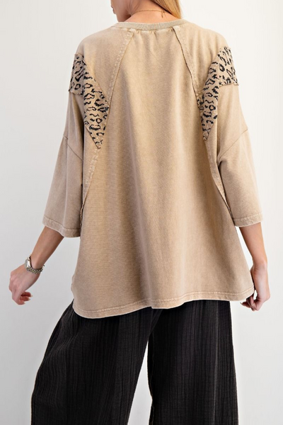 Moon Dreams Leopard Print Star Patch Top