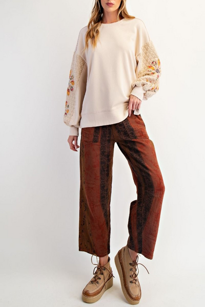 Little Things Quilted Washed Terry Pullover