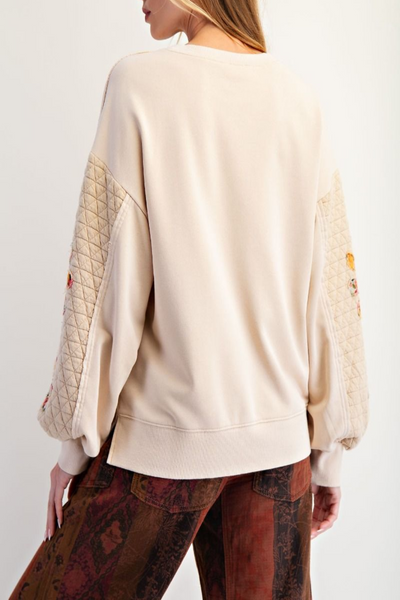 Little Things Quilted Washed Terry Pullover