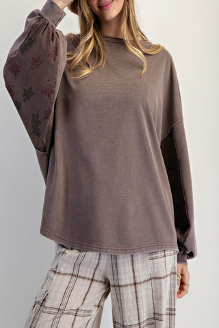 Saving Grace Floral Panel Pullover Top