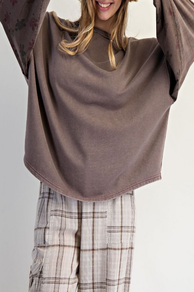 Saving Grace Floral Panel Pullover Top