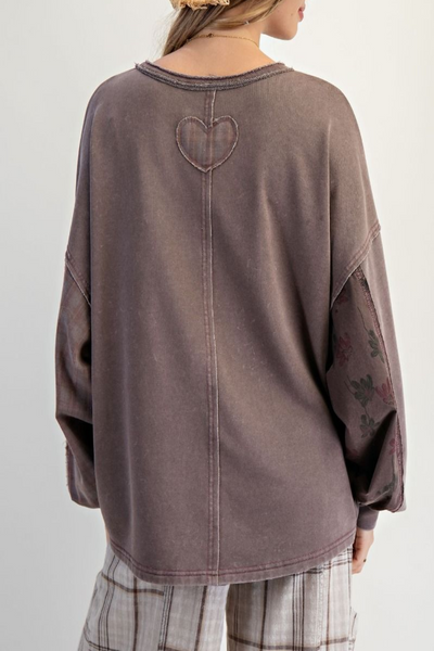 Saving Grace Floral Panel Pullover Top