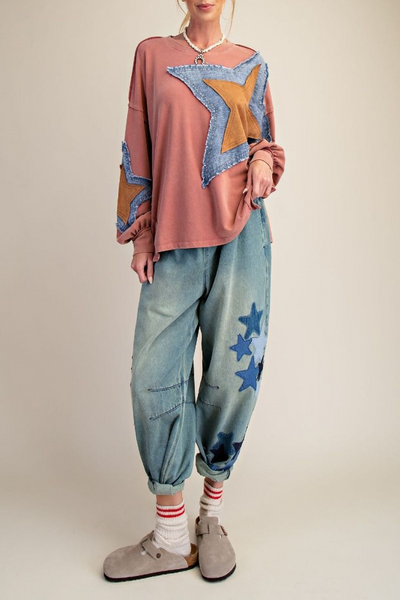 To The Stars Star Patch Front Pullover