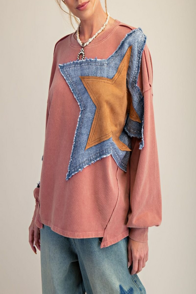 To The Stars Star Patch Front Pullover