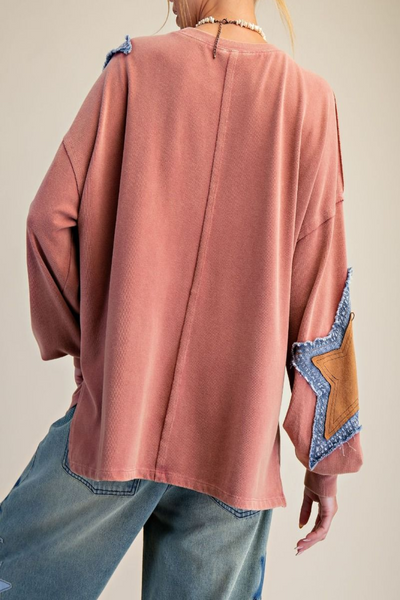 To The Stars Star Patch Front Pullover