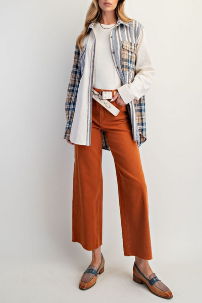 Starlight Plaid, Striped, and Star Patch Shacket
