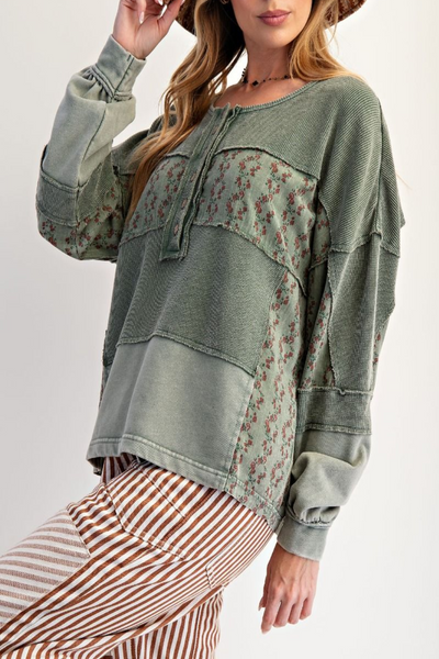 Julia Thermal Wash Henley Top