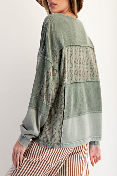 Julia Thermal Wash Henley Top