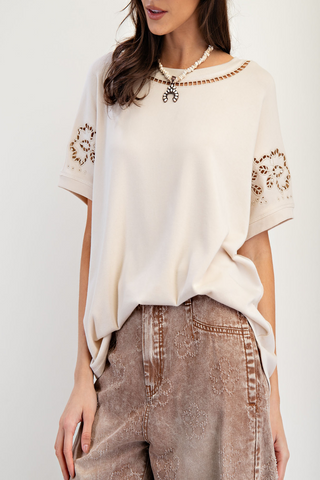 Charmed Eyelet Embroidered Top