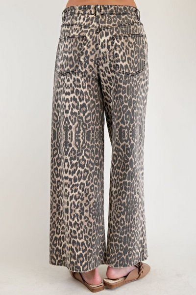 Keep Watching Leopard Print Wide Leg Pants