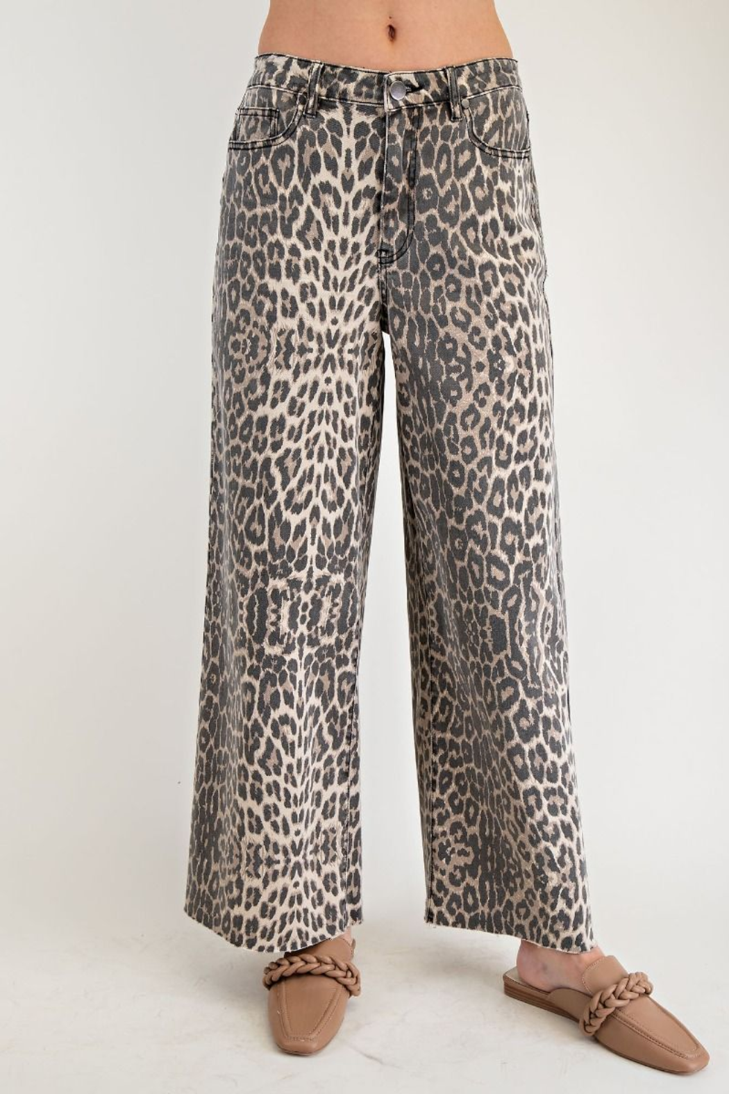 Keep Watching Leopard Print Wide Leg Pants