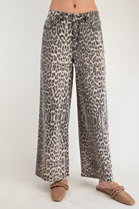 Keep Watching Leopard Print Wide Leg Pants